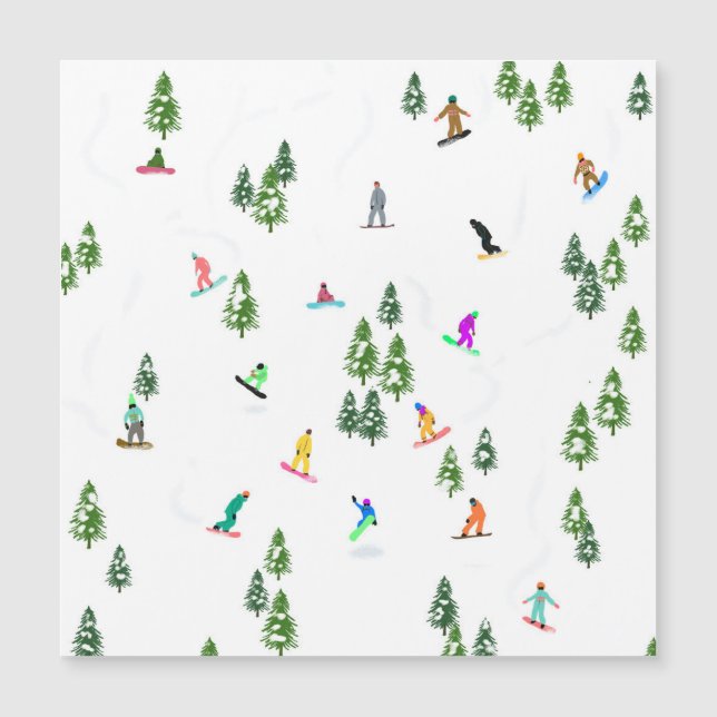 Freeride Snowboarder Snowboarding Illustration   (Front)