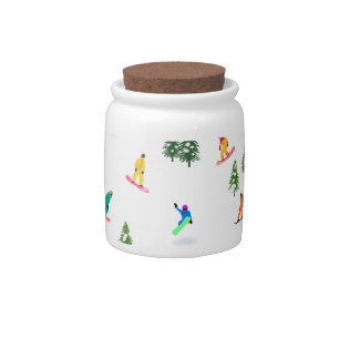 Freeride Snowboarder Snowboarding Illustration   Candy Jar