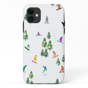 Freeride Snowboarder Snowboarding Illustration   iPhone 11 Case