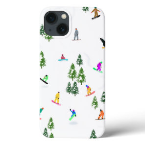 Freeride Snowboarder Snowboarding Illustration   iPhone 13 Case