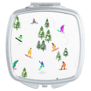 Freeride Snowboarder Snowboarding Illustration Compact Mirror
