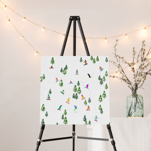 Freeride Snowboarder Snowboarding Illustration    Foam Board (In Situ (Stand))