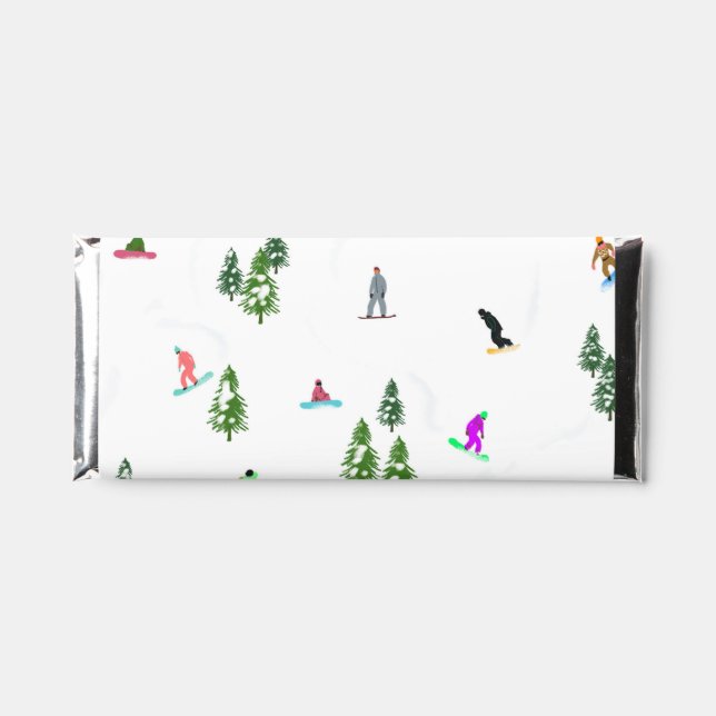 Freeride Snowboarder Snowboarding Illustration   Hershey Bar Favors (Front)