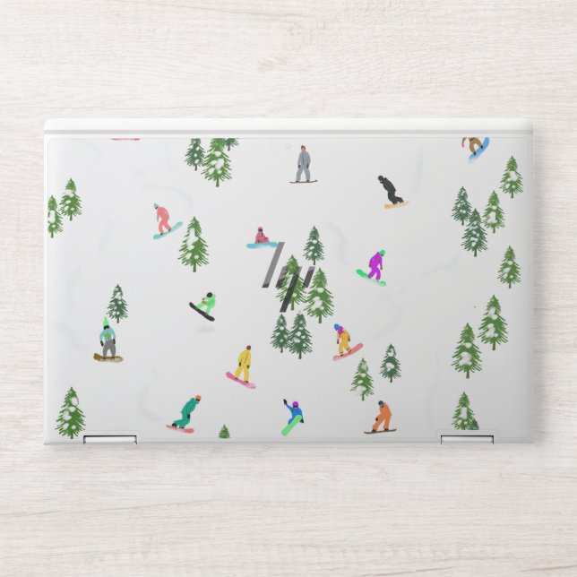 Freeride Snowboarder Snowboarding Illustration   HP Laptop Skin (Front)
