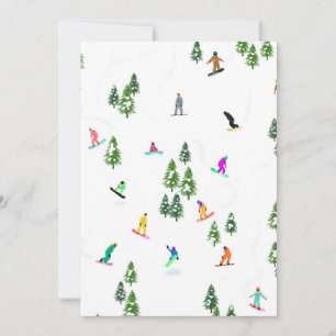 Freeride Snowboarder Snowboarding Illustration  Invitation