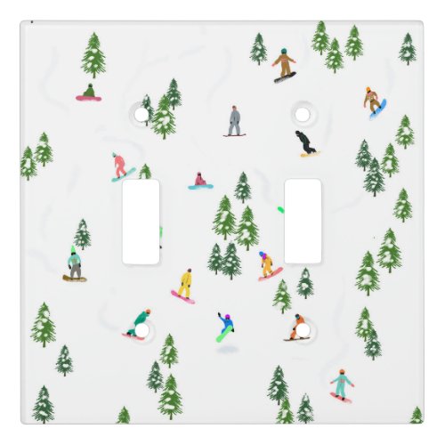 Freeride Snowboarder Snowboarding Illustration    Light Switch Cover