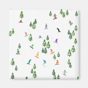 Freeride Snowboarder Snowboarding Illustration  Magnet
