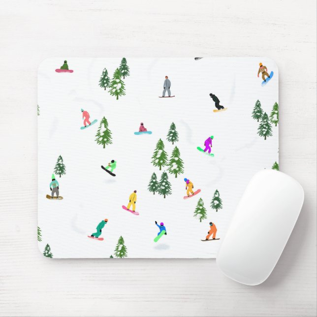 Freeride Snowboarder Snowboarding Illustration   Mouse Pad (With Mouse)