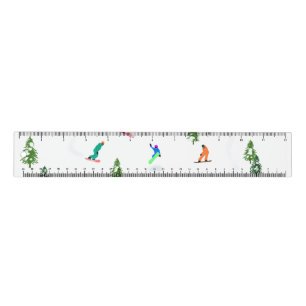 Freeride Snowboarder Snowboarding Illustration Ruler