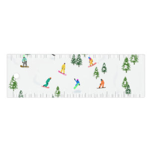 Freeride Snowboarder Snowboarding Illustration Ruler