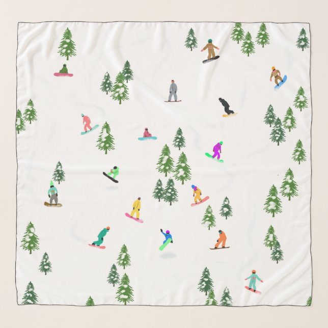 Freeride Snowboarder Snowboarding Illustration   Scarf (Front)