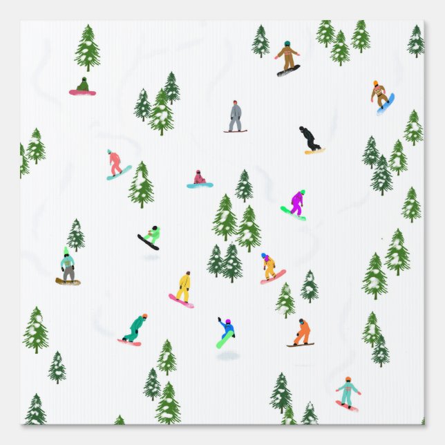 Freeride Snowboarder Snowboarding Illustration  Sign (Front)
