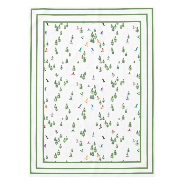 Freeride Snowboarder Snowboarding Illustration   Tablecloth (Front)