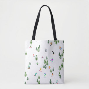 Freeride Snowboarder Snowboarding Illustration Tote Bag