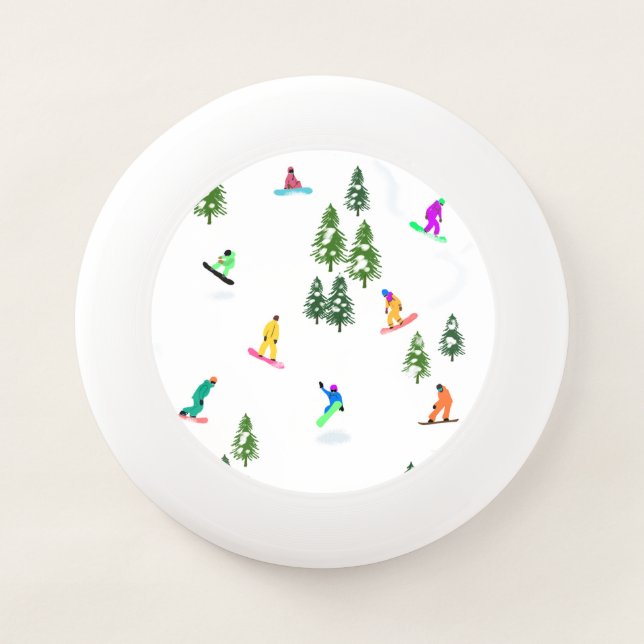 Freeride Snowboarder Snowboarding Illustration    Wham-O Frisbee (Front)