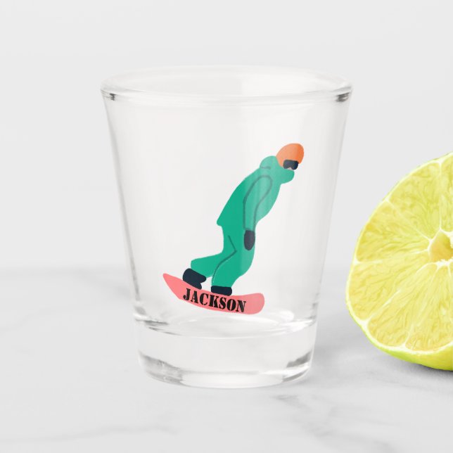 Freeride Snowboarder Snowboarding  Shot Glass (Front)