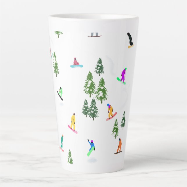 Freeride Snowboarders Snowboarding Design  Latte Mug (Front)