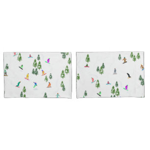 Freeride Snowboarders Snowboarding Design Pillow Case