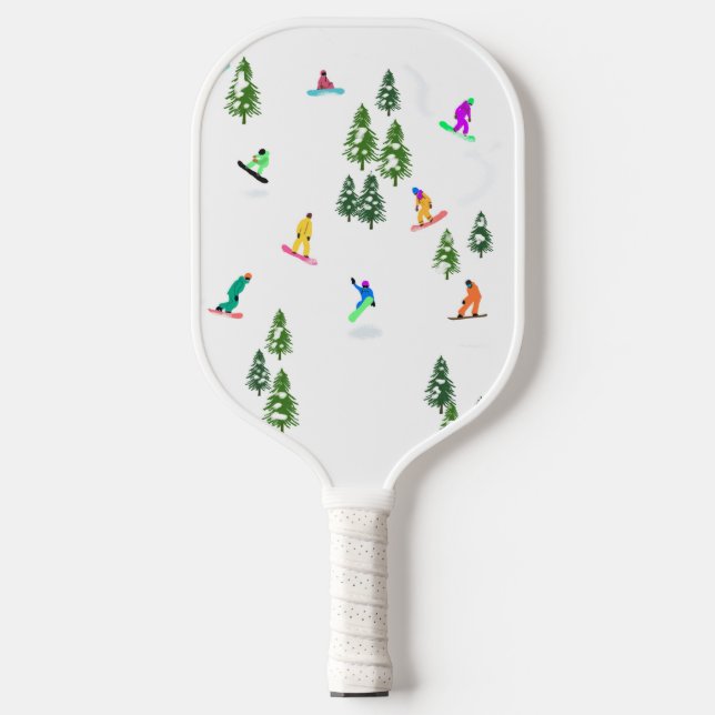 Freeride Snowboarders Snowboarding Winter Pickleball Paddle (Front)