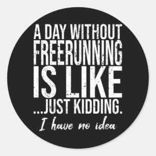 Freerunning funny sports gift classic round sticker