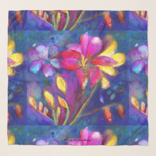 Freesia Floral scarf by Julie Richman