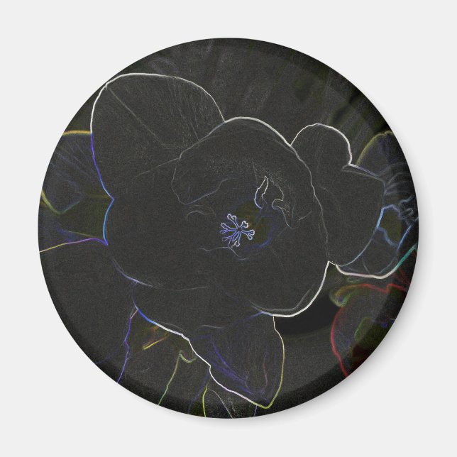 freesia flowers outlined magnet (Front)