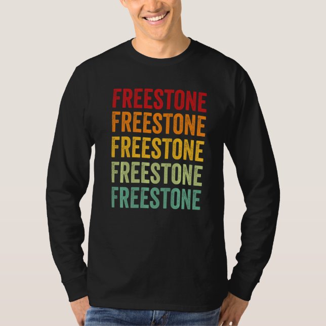 Freestone County Texas Rainbow Text T-Shirt (Front)