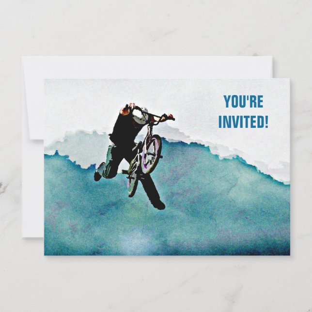 Freestyle BMX Bicycle Stunt Invitation (Front)