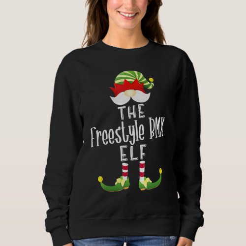 Freestyle Bmx Elf Group Christmas Pajama Party Sweatshirt