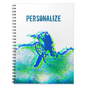 Freestyle Bmx Trick Pop Art Notebook by RetroZone at Zazzle