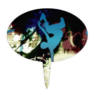 Freestyle Break Dance Graffiti Cake Topper