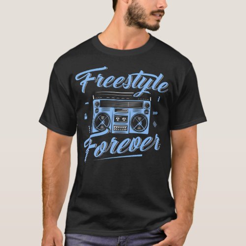 Freestyle Forever Music Boom Box Radio Love Music T_Shirt