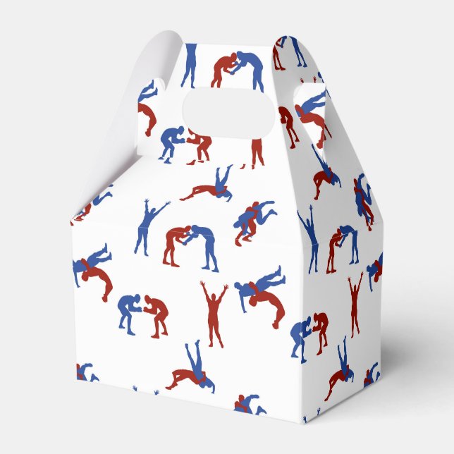 Freestyle Greco Roman Wrestling Pattern Favor Boxes (Front Side)