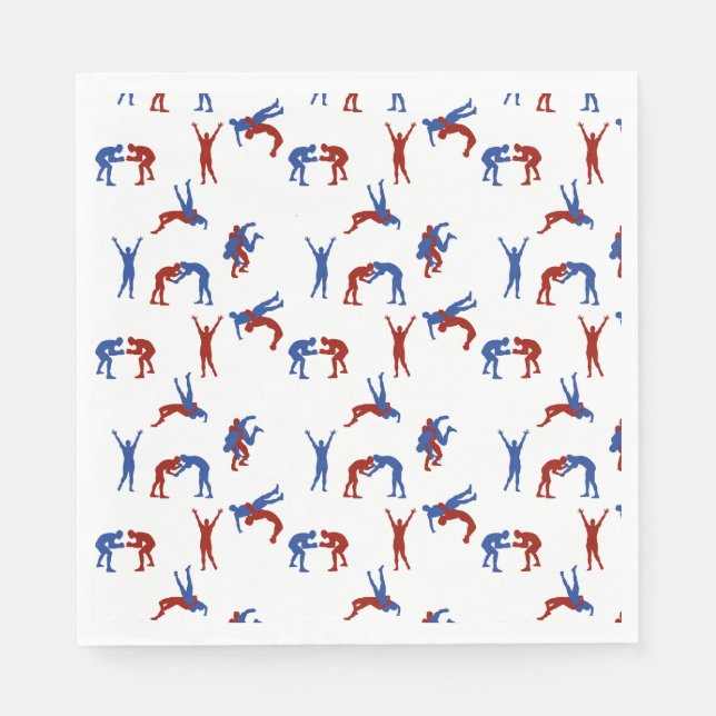 Freestyle Greco Roman Wrestling Pattern Napkins (Front)