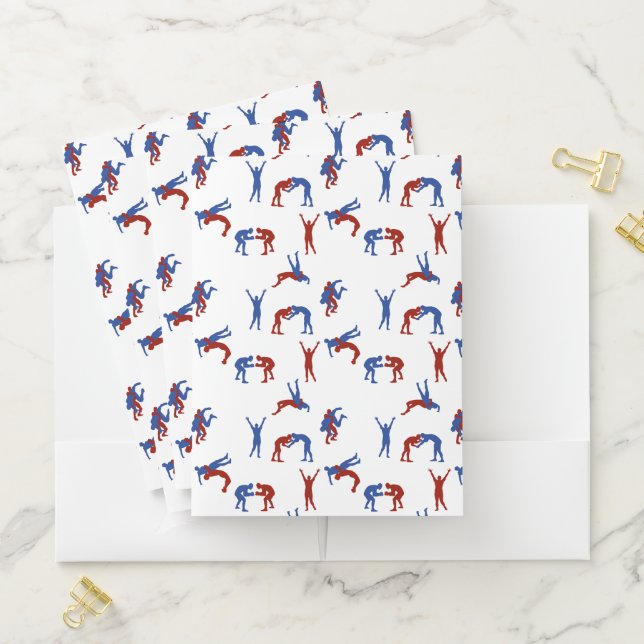 Freestyle Greco Roman Wrestling Pattern Pocket Folder (In Situ)