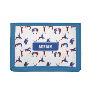 Freestyle Greco Roman Wrestling Pattern Tri-fold Wallet