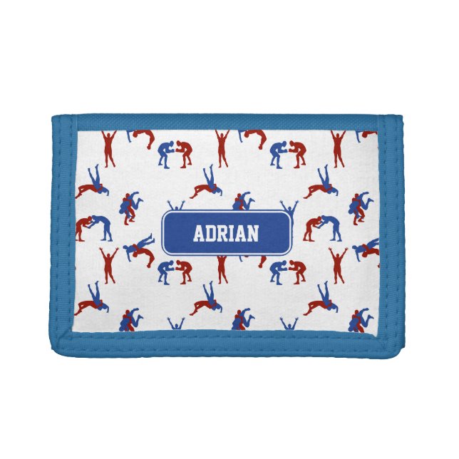 Freestyle Greco Roman Wrestling Pattern Trifold Wallet (Front)