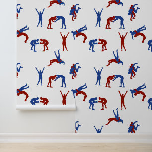 Freestyle Greco Roman Wrestling Pattern Wallpaper