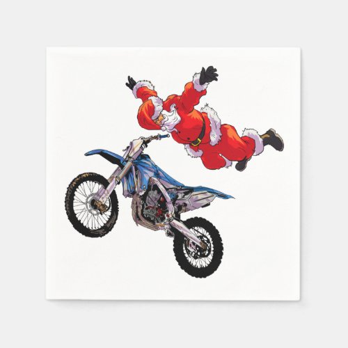 Freestyle motocross Santa Clause showing off Napkins