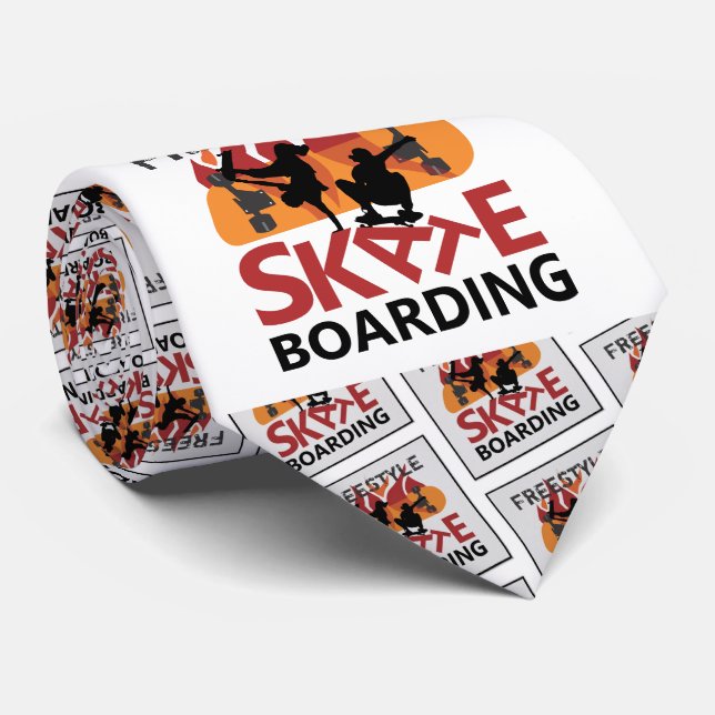 Freestyle Skateboarding Neck Tie (Rolled)