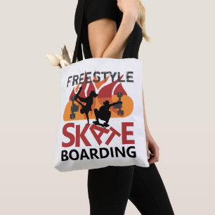 Freestyle Skateboarding Tote Bag