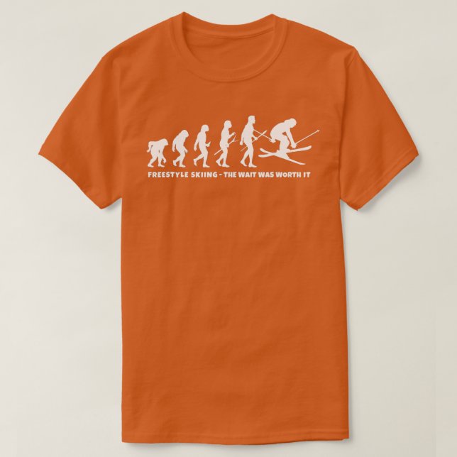 Freestyle Skier Evolution of Freestyle Skiing  T-Shirt (Design Front)