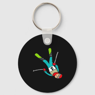 Freestyle skiing keychain