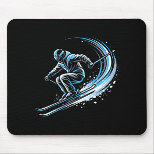 Freestyle skiing skier action winter sports art mouse pad
