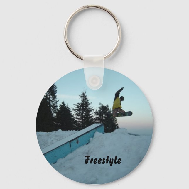 Freestyle Snow Boarder Keychain (Front)
