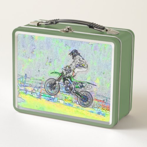 Freestyle Stuntman_Motocross Rider Metal Lunch Box