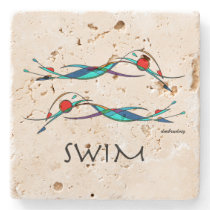 Freestyle Swim Duo Stone Coaster Freestyle Swim Duo Stone Coaster