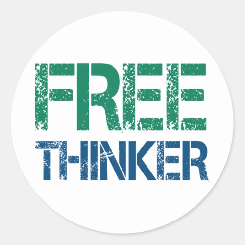 freethinker classic round sticker