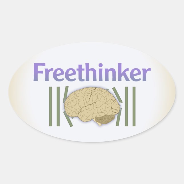 Freethinker (with brain breaking free) Stickers (Front)