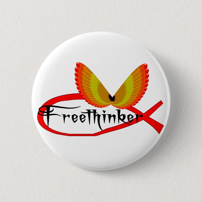 Freethinking Fish Symbol Button (Front)